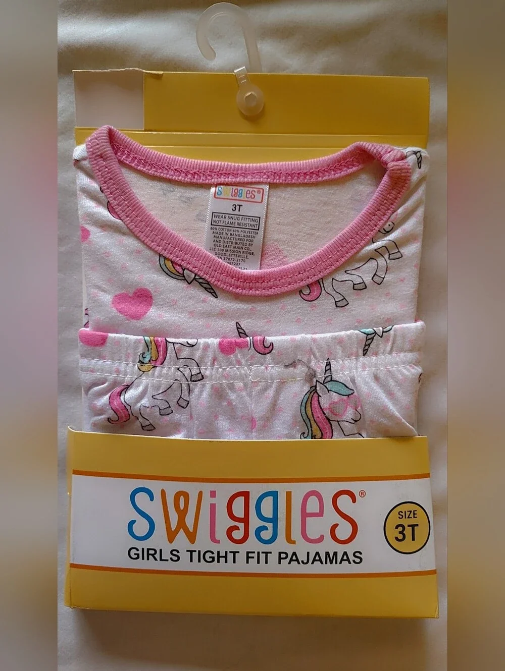 🦄NWT SWIGGLES Toddler Girl Unicorn & Heart Pajama Set 3T Cozy & Lightweight🦄